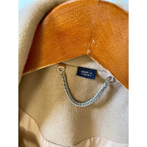 AllSaints Leni Italian Wool Cashmere Suede Camel Coat UK 8 US 4 EU 36 Tailored - Picture 7 of 11